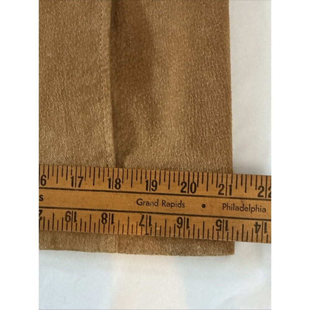 Style & Co Tan Suede Leather Jacket Blazer Sz PL Structured Western Earthy Boho - Picture 14 of 16